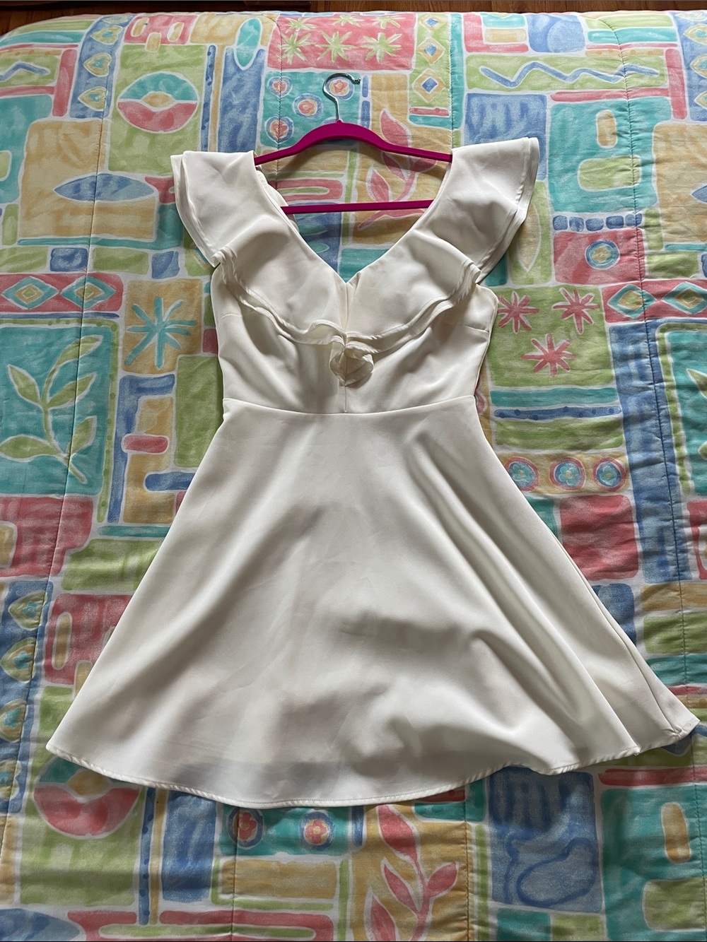 Flutter Sleeve/ Ruffle Fit & Flare Mini Dress